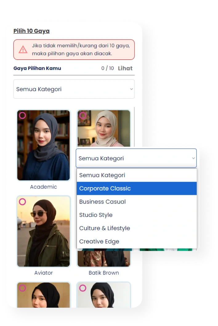 Pilih Gaya
